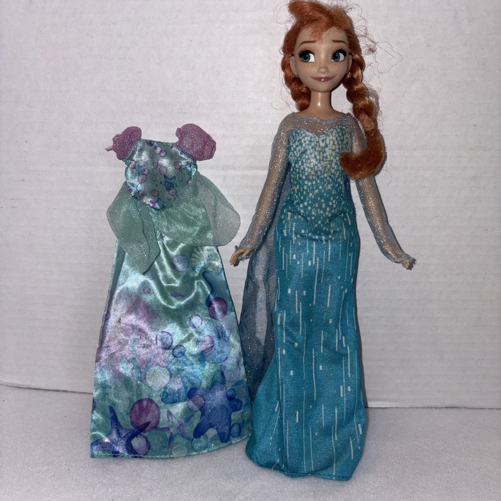 Disney Princess Anna Frozen With Dress For Elsa Wearing LittleMermaid Dress